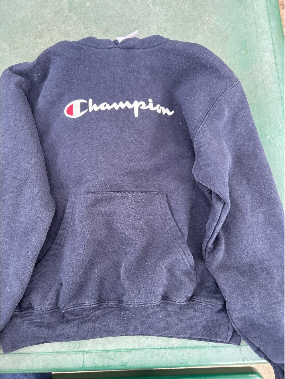 Champion Eco Authentic Navy Blue Pullover Hoodie Sweatshirt